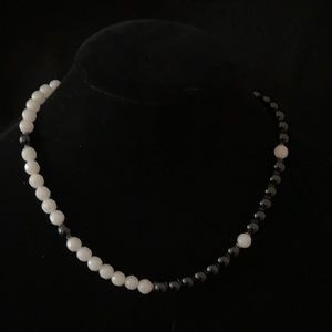 Black onyx, white Jade, & red coral